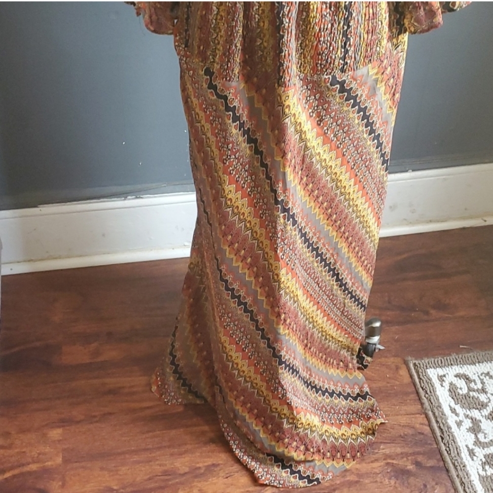 Du Per Due vintage brown maxi  Silk dress size 16 - Picture 7 of 10